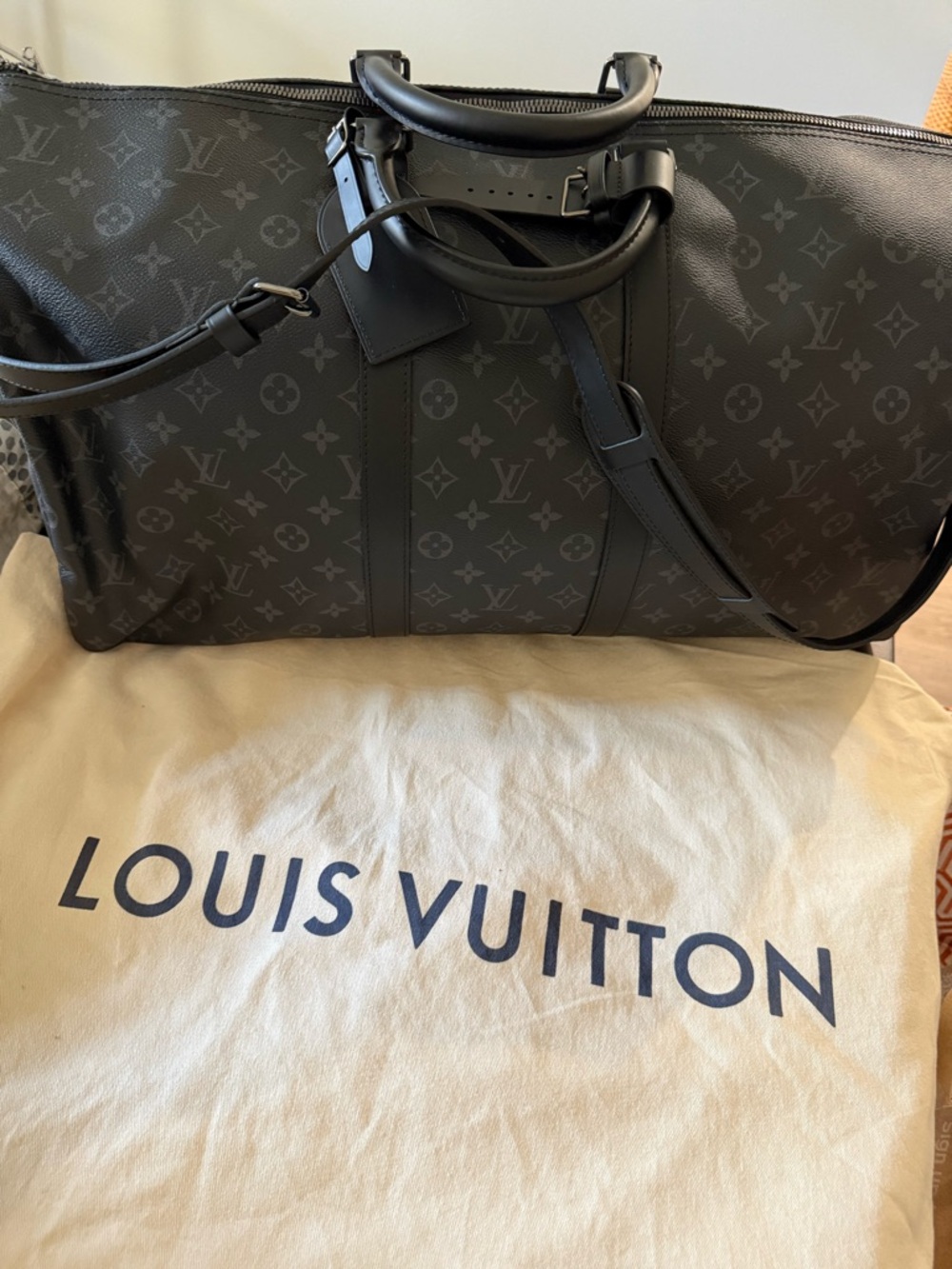 Louis Vuitton Black Monogram Eclipse Duffel Bag